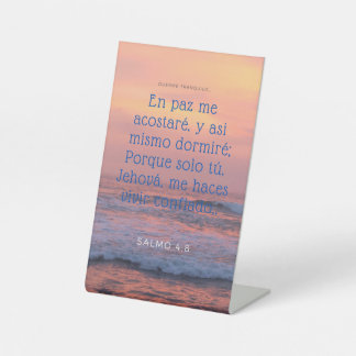 salmo 4:8 pedestal sign