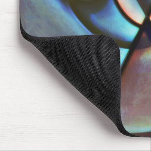 Salmon and blue spiral smooth texture mosaic mouse mat