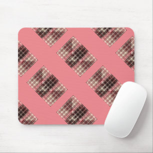 Salmon and brown circles, forming geometric shapes mouse mat