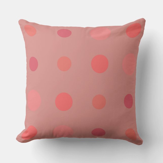 Salmon and pink dots cushion (Front)