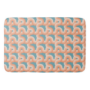 Salmon and Teal Knot Bath Mat