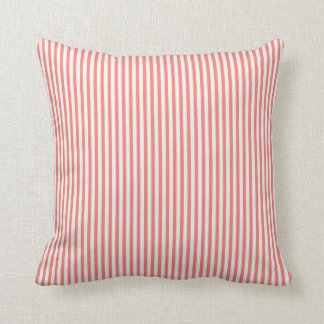 Salmon and White stripe throw pillow