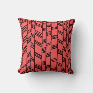 Salmon Art Deco Lines Cushion