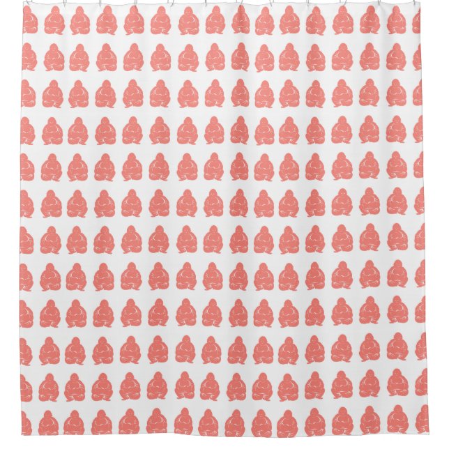 Salmon Asian Moods Buddah Boys Shower Curtain (Front)