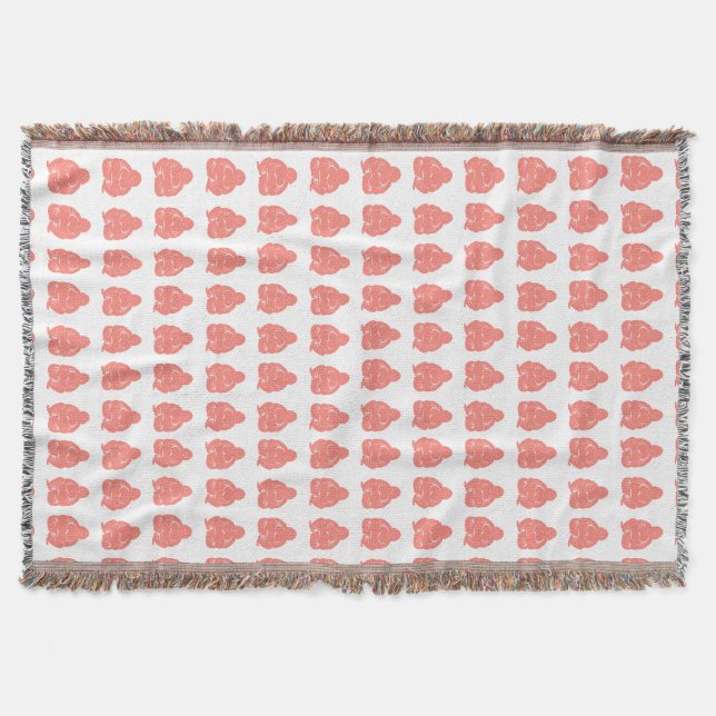 Salmon Asian Moods Buddah Boys Throw Blanket (Front)