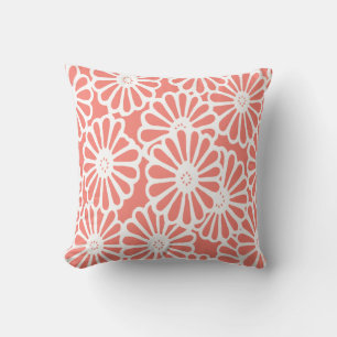 Salmon Asian Moods Floral Cushion