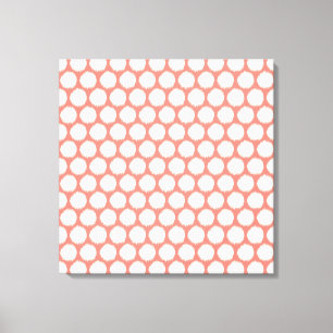 Salmon Asian Moods Ikat Dots Canvas Print