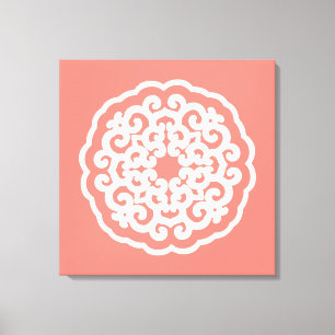 Salmon Asian Moods Mandalla Canvas Print