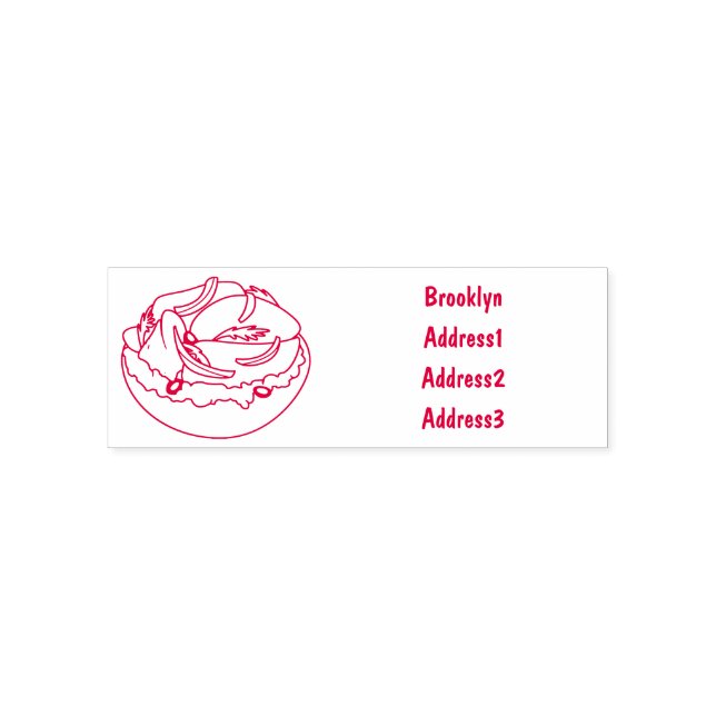 Salmon bagel cartoon illustration  self-inking stamp (Design)
