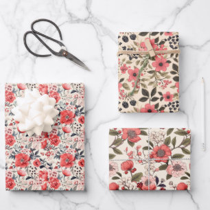 Salmon Berry Wrapping Paper Sheet
