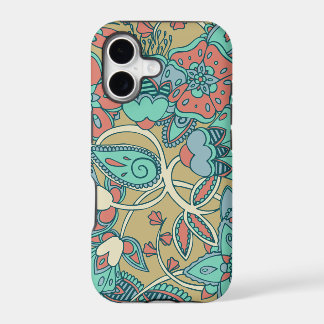 Salmon & Blue Floral