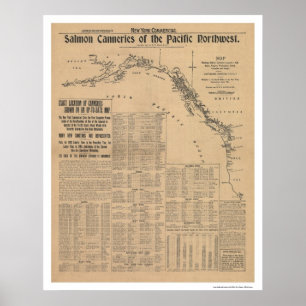 Salmon Canneries of the Pacific Northwest 1901 Poster
