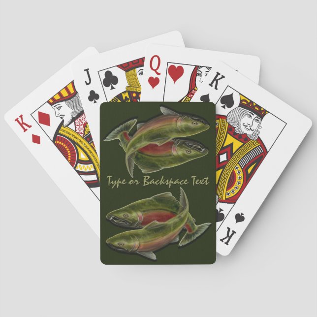 Salmon Cards Custom Gone Fishing Playing Cards (Back)