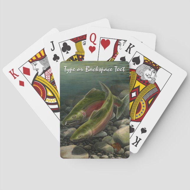 Salmon Cards Custom Gone Fishing Playing Cards (Back)