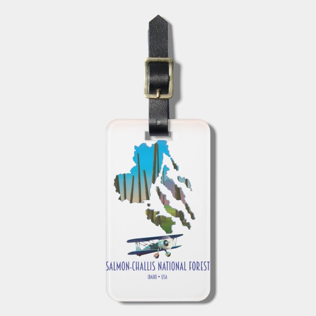 Salmon-Challis National Forest map Luggage Tag (Front Vertical)