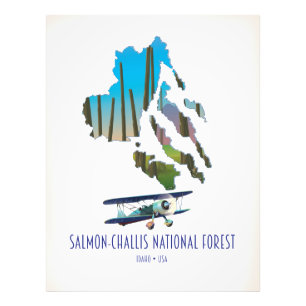 Salmon-Challis National Forest map Photo Print