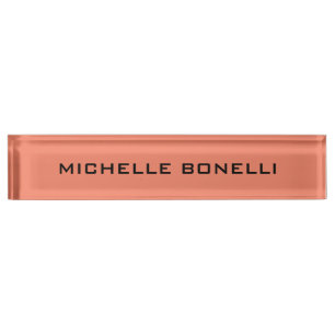 Salmon Colour Minimalist Plain Legible Modern Nameplate