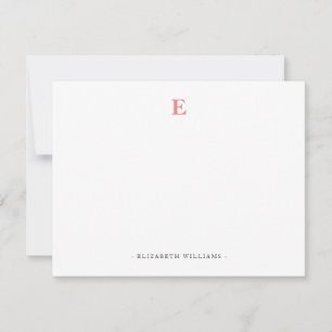Salmon Colour Monogram Letter Personalised Card