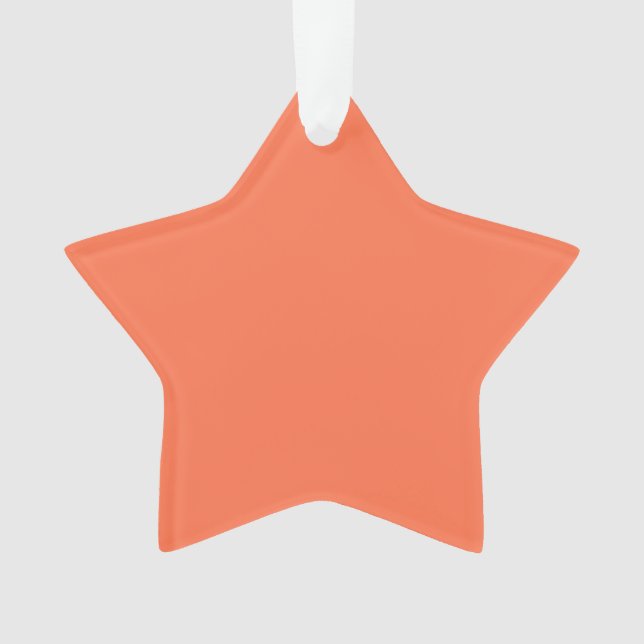 Salmon Coral Colour Accent Ready to Customise Ornament (Front)