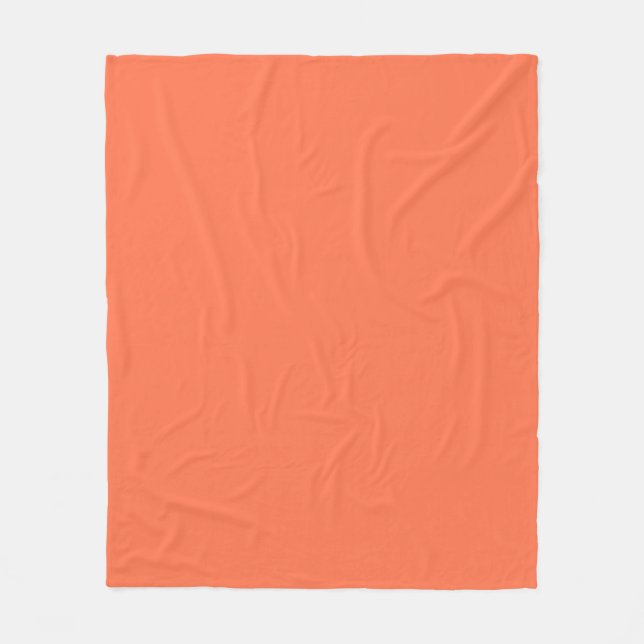 Salmon Coral Colour Decor Fleece Blanket (Front)