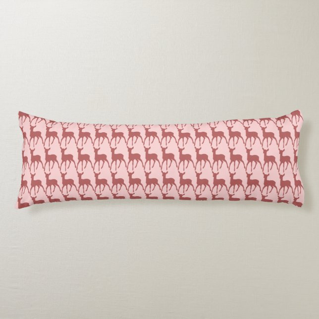 Salmon Deer Pattern Background Body Cushion (Front)