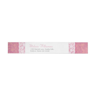 Salmon dusky pink lace reply sticker wrap around label