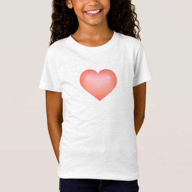 Salmon Fade Heart T-Shirt (Front)