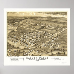 Salmon Falls, NH Panoramic Map - 1877 Poster
