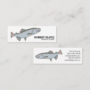 Salmon Fish Fishing Minimalist Unique Nature Mini Business Card