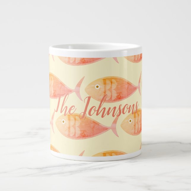 Salmon Fish Group Large Coffee Mug (Front)