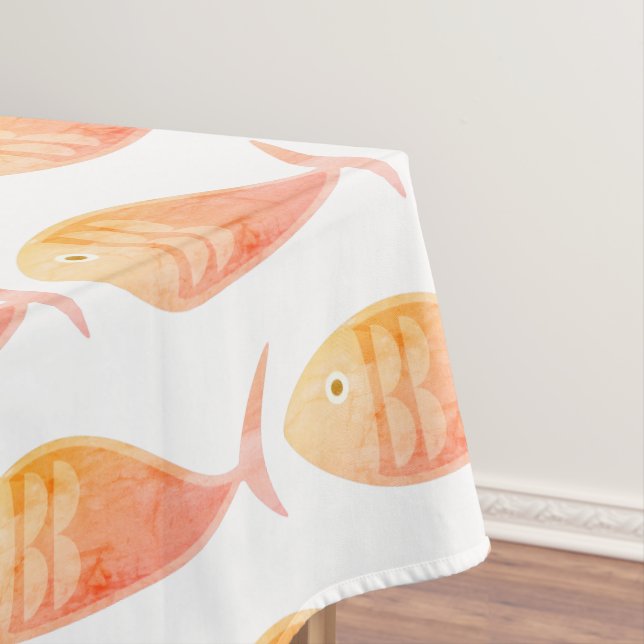 Salmon Fish Group Tablecloth (In Situ)