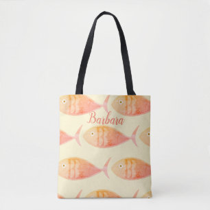 Salmon Fish Group Tote Bag