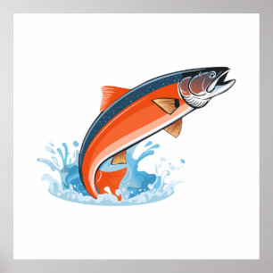 Salmon fish poster