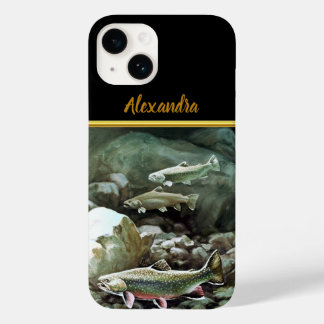 Salmon fish swimming under the water monogram Case-Mate iPhone 14 case