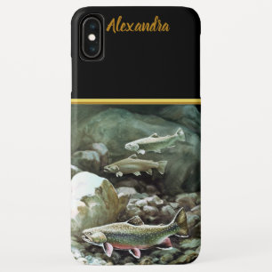 Salmon fish swimming under the water monogram iPhone XS max case