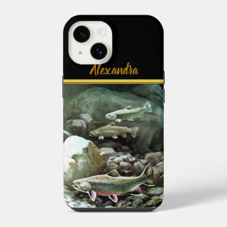 Salmon fish swimming under the water monogram iPhone 14 case