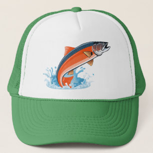 Salmon fish trucker hat