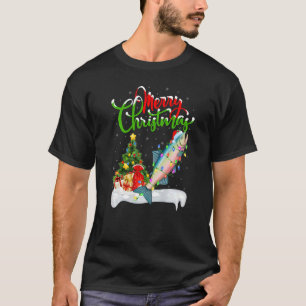 Salmon Fish Xmas Decorations Santa Salmon Christm T-Shirt