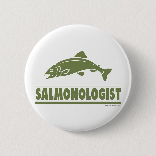 Salmon Fishing 6 Cm Round Badge (Front)