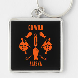 Salmon Fishing Alaska Key Ring