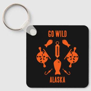 Salmon Fishing Alaska Key Ring