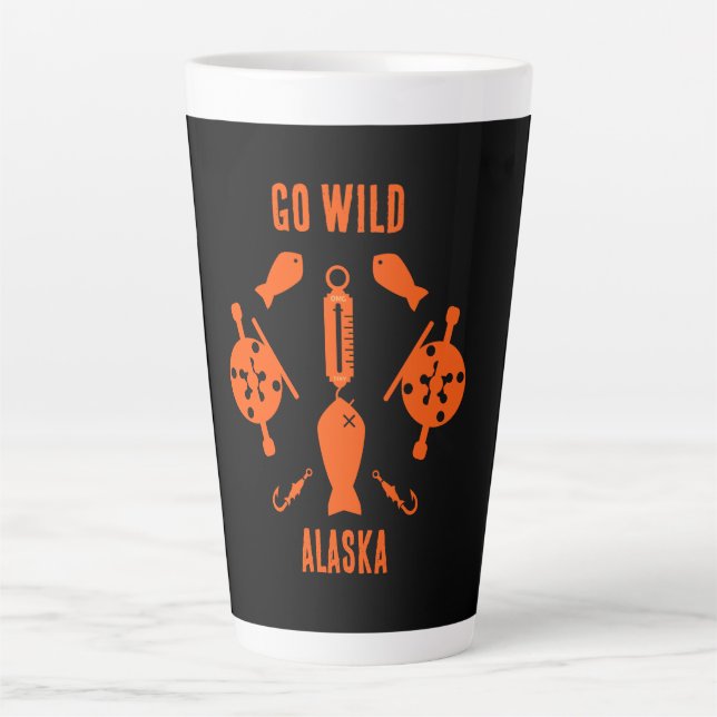 Salmon Fishing Alaska Latte Mug (Front)