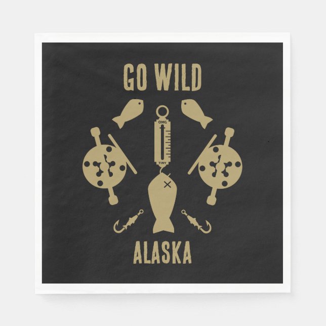Salmon Fishing Alaska Napkin (Front)