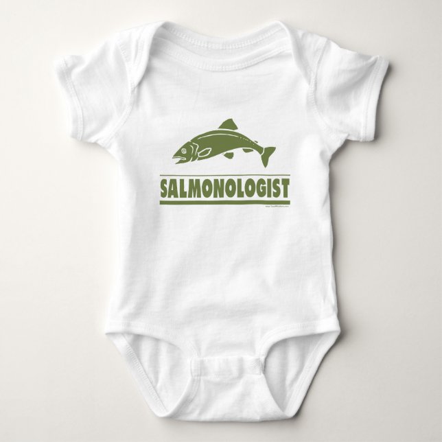 Salmon Fishing Baby Bodysuit (Front)