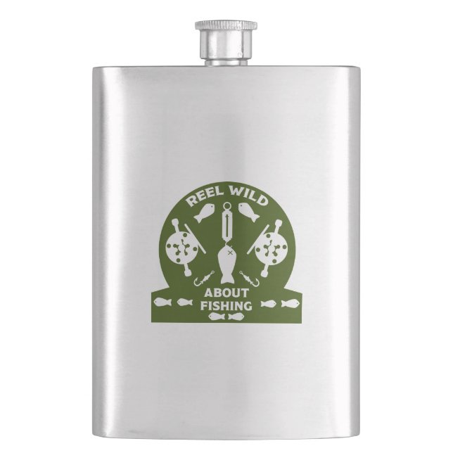 Salmon fishing Canada Hip Flask (Front)