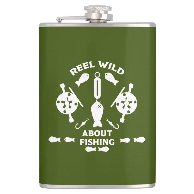 Salmon fishing Canada Hip Flask (Front)