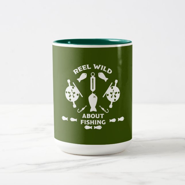 Salmon fishing Canada Two-Tone Coffee Mug (Center)