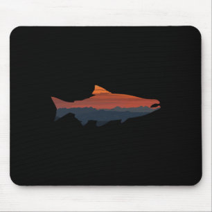 Salmon Fishing Nature Outdoor Hiking Camping Fishe Mouse Mat