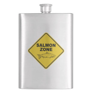 Salmon Fishing Zone Hip Flask