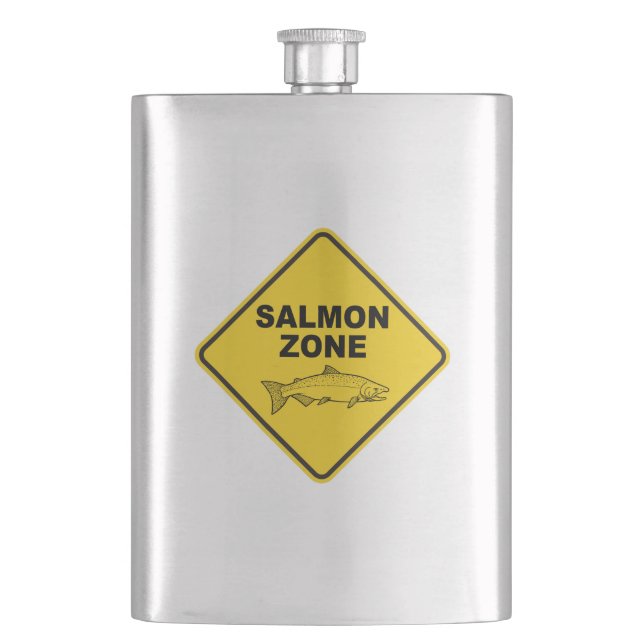 Salmon Fishing Zone Hip Flask (Front)
